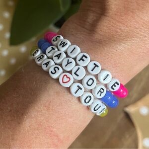 Set of 3 Taylor Swift Eras Tour Beaded Bracelets Handbeaded Swifties